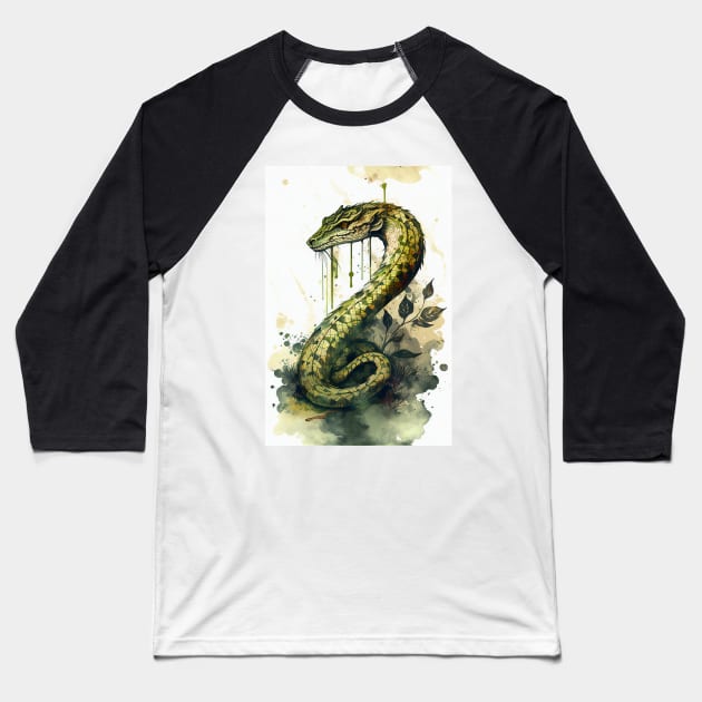 Basilisk Snake Baseball T-Shirt by TortillaChief